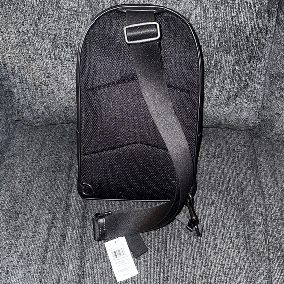 Coach West Pack Bag with Star Print Smooth Calf Leather in Gunmetal/Black NWT - Picture 2 of 16